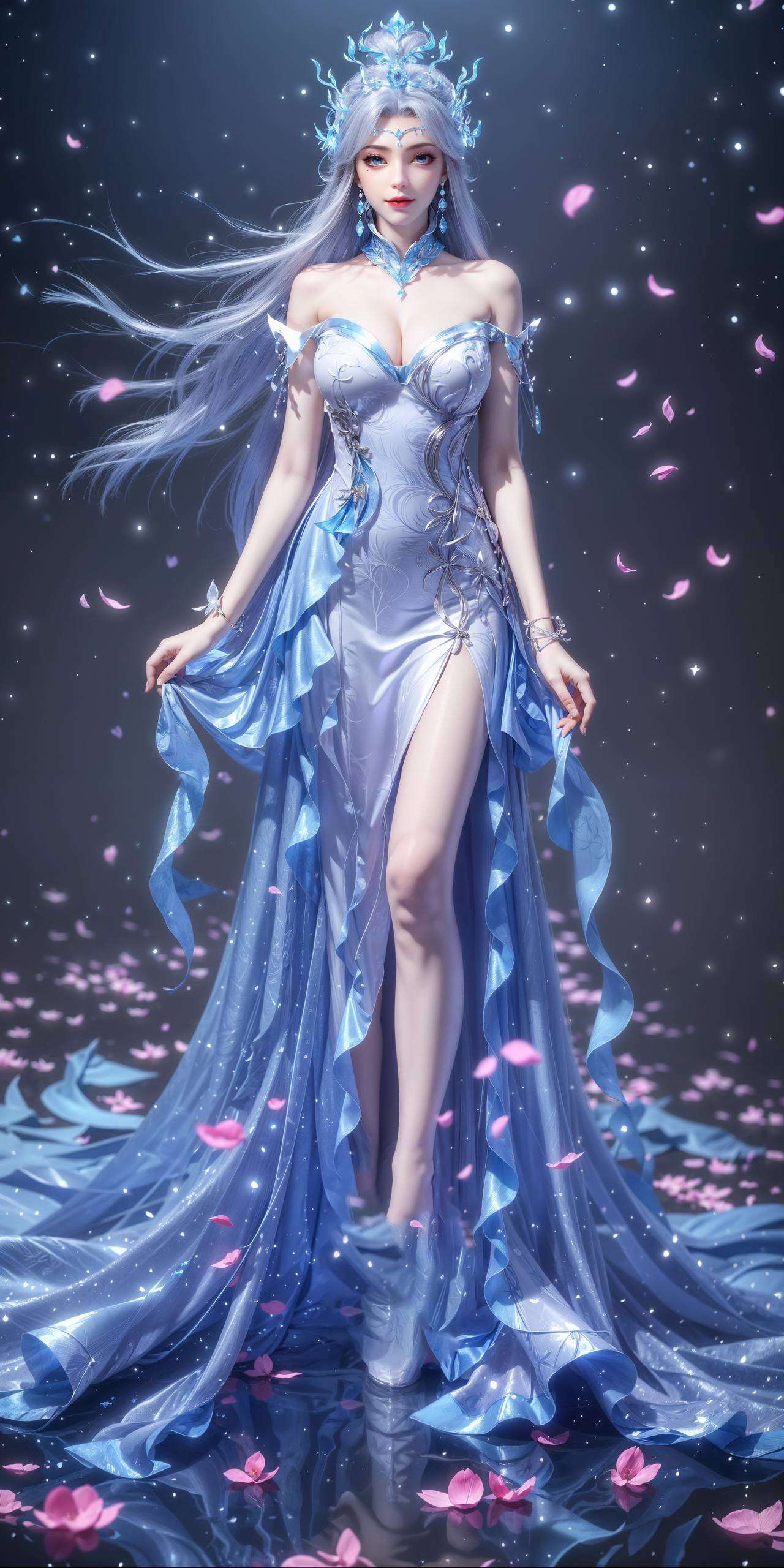 宁雨蝶如同一朵傲然绽放的莲花则像是月光下的精灵