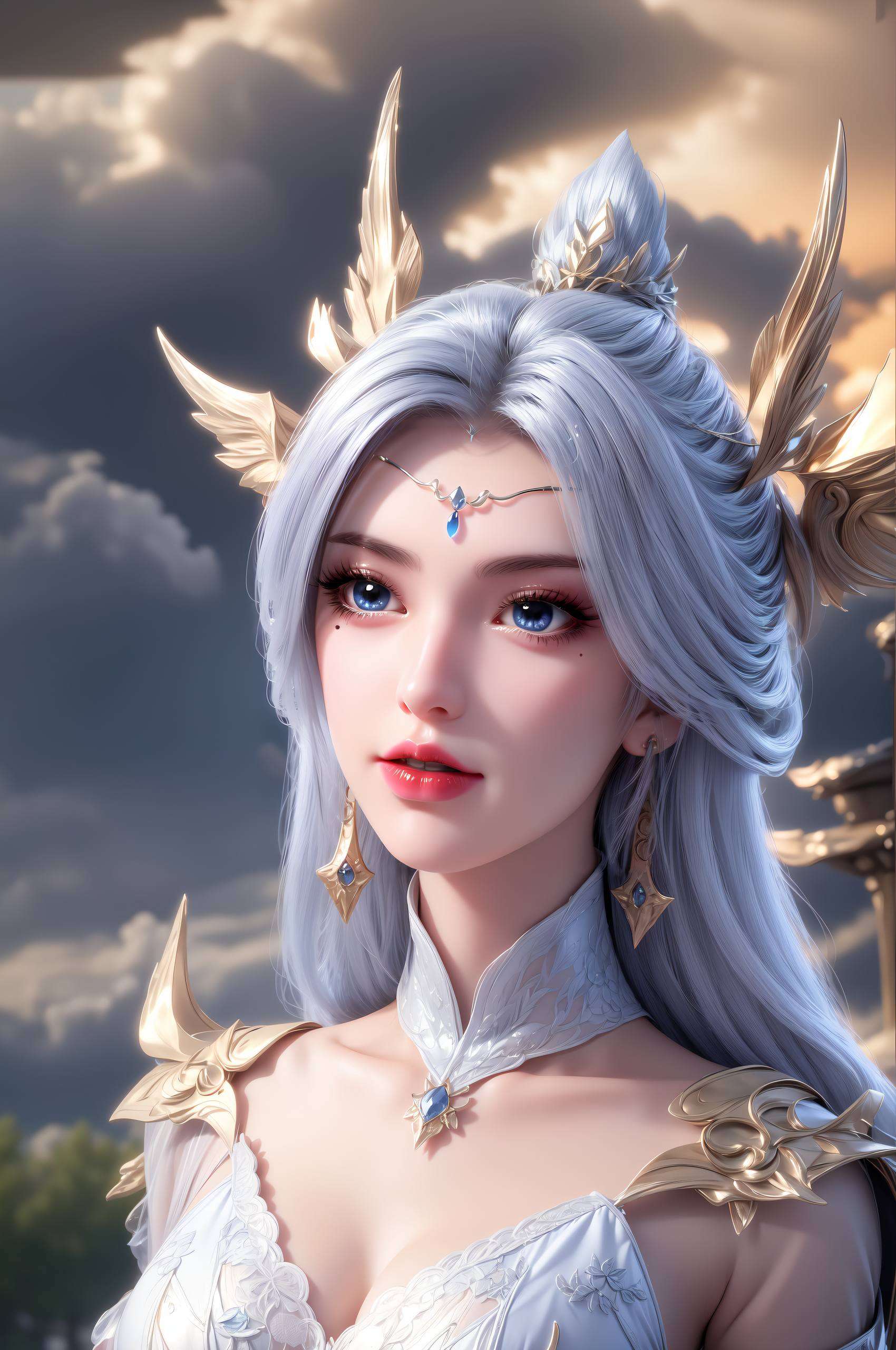 宁雨蝶如仙子般翩翩飞升在百炼成神的奇幻世界里