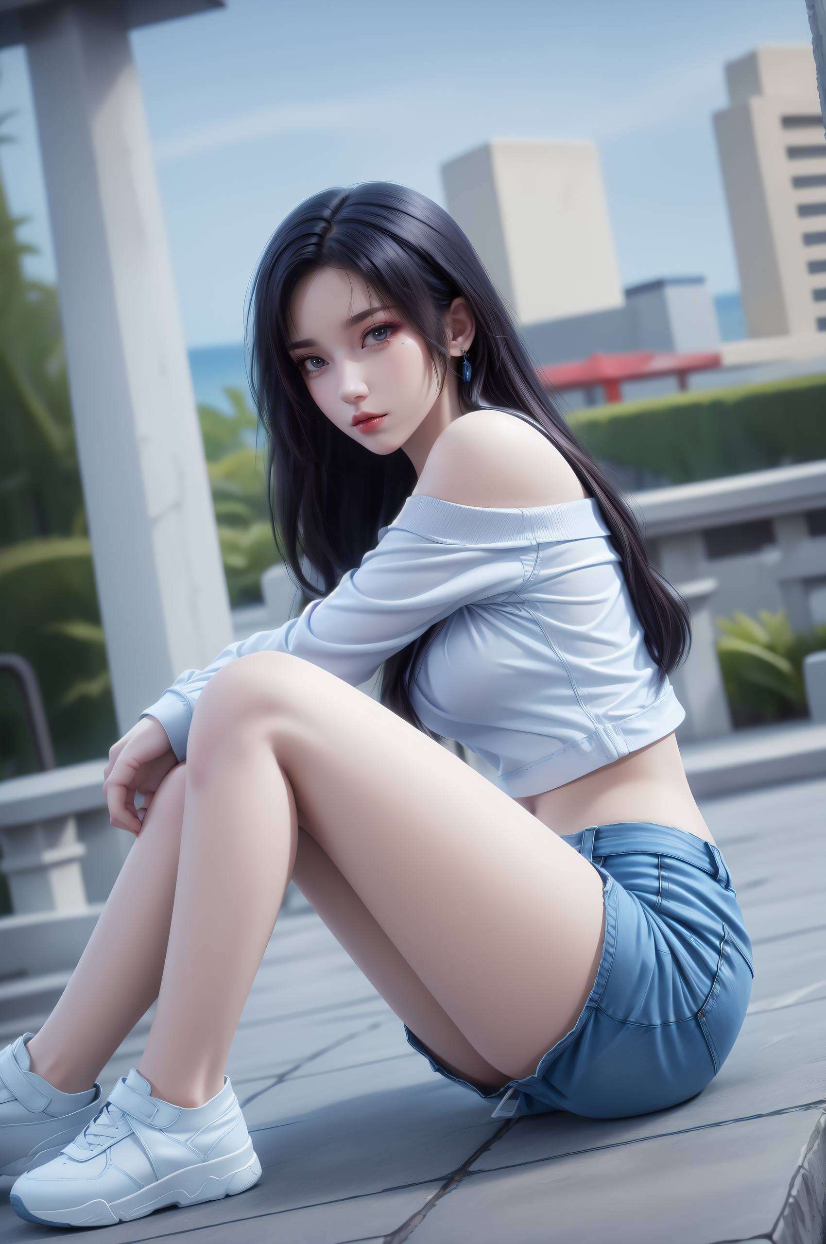 嘻嘻而那飘逸的长发