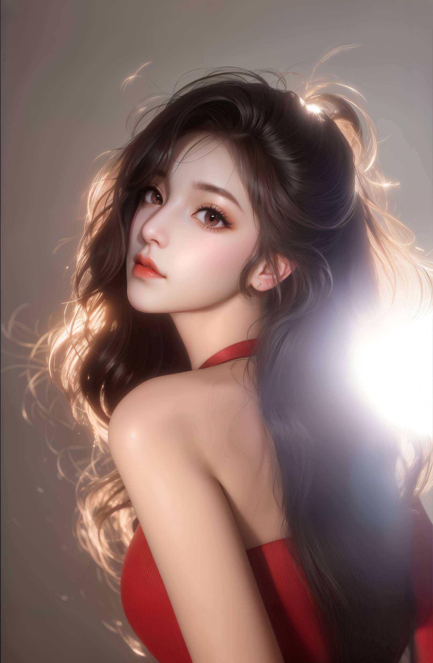 还是静立时的柔美她的形象
