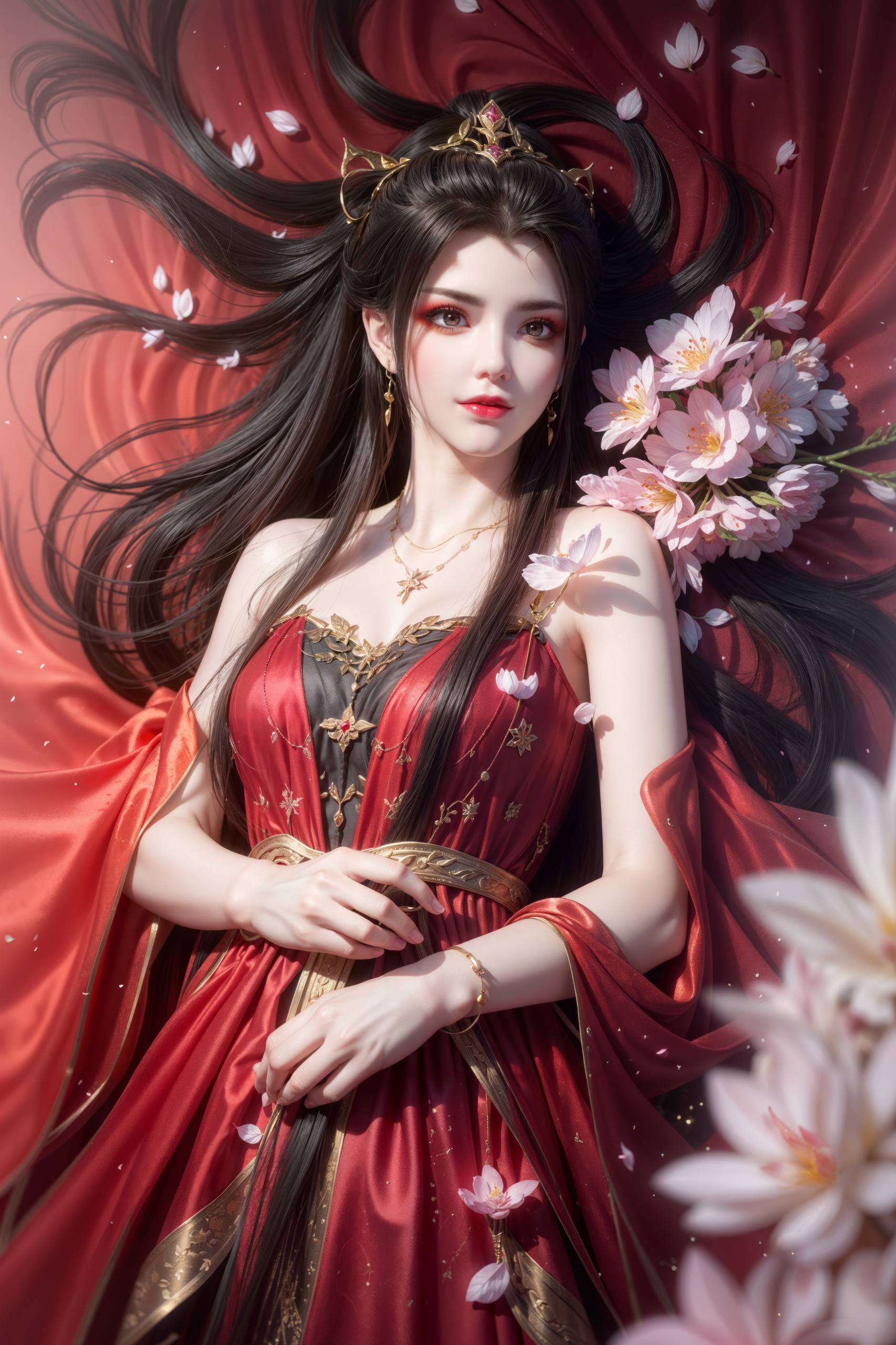 发如瀑布像素完美