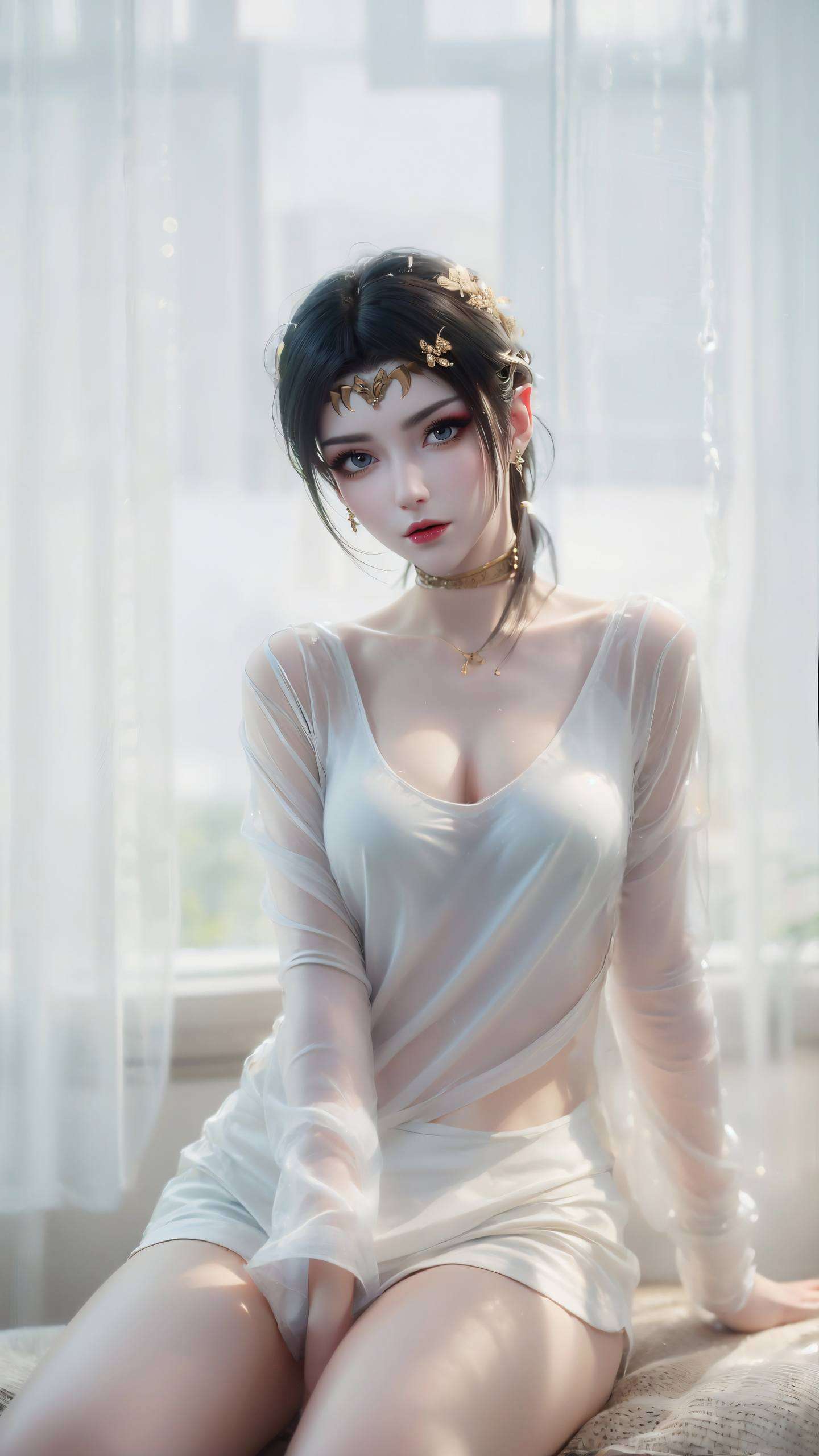 真是让人又爱又怕呢！她的眼神如同七彩吞天蟒般犀利