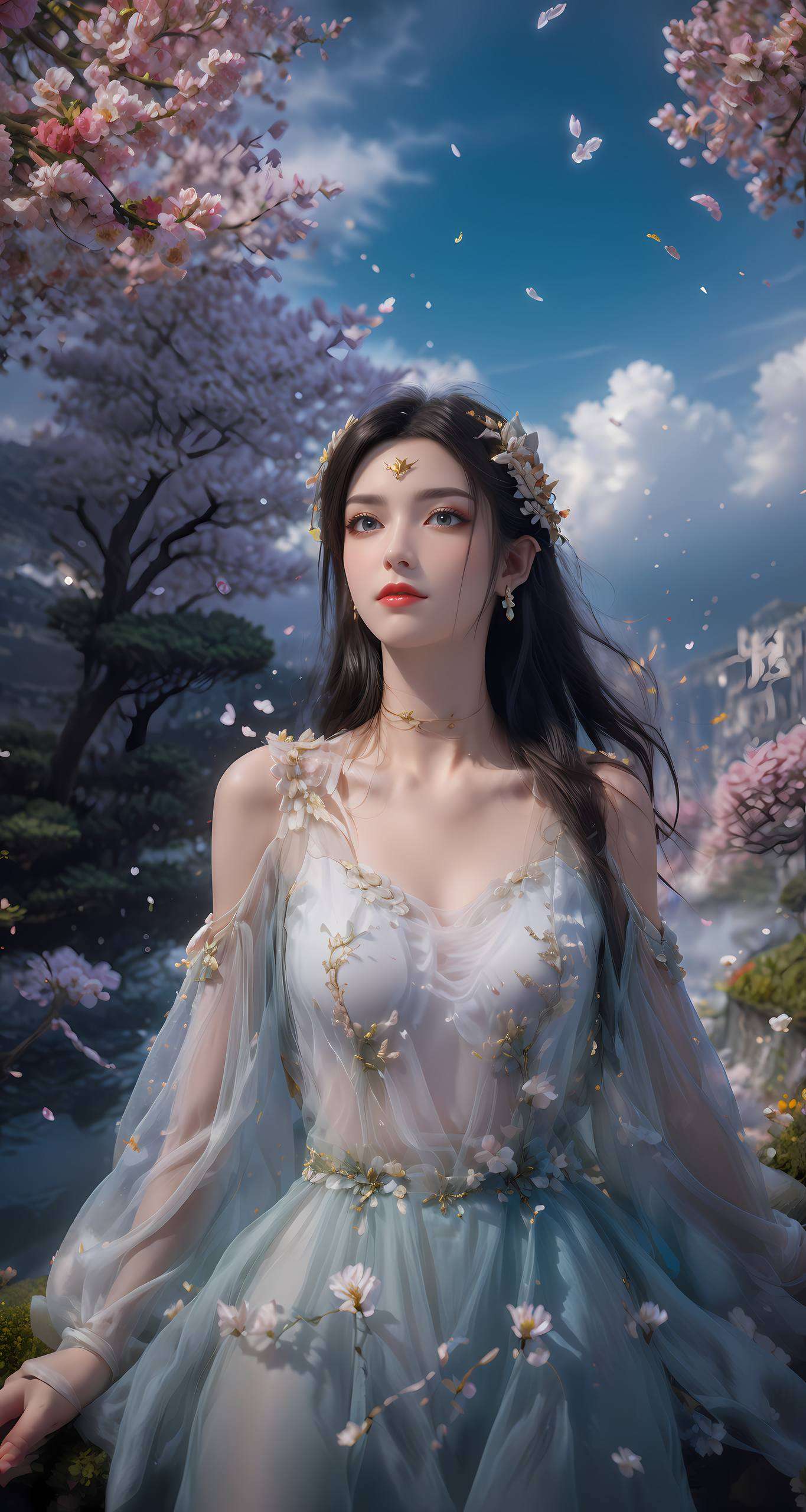 她的壁纸不仅展现了她的高贵与冷艳更捕捉了她那双深邃眼眸中的神秘与力量