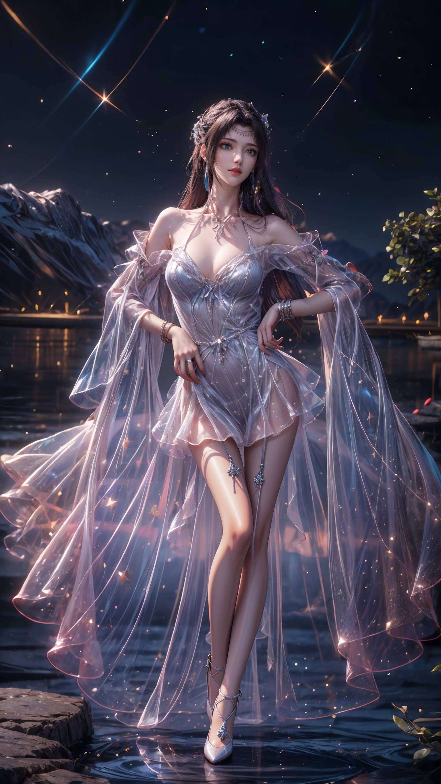 每一次挥袖她的眼神深邃如海