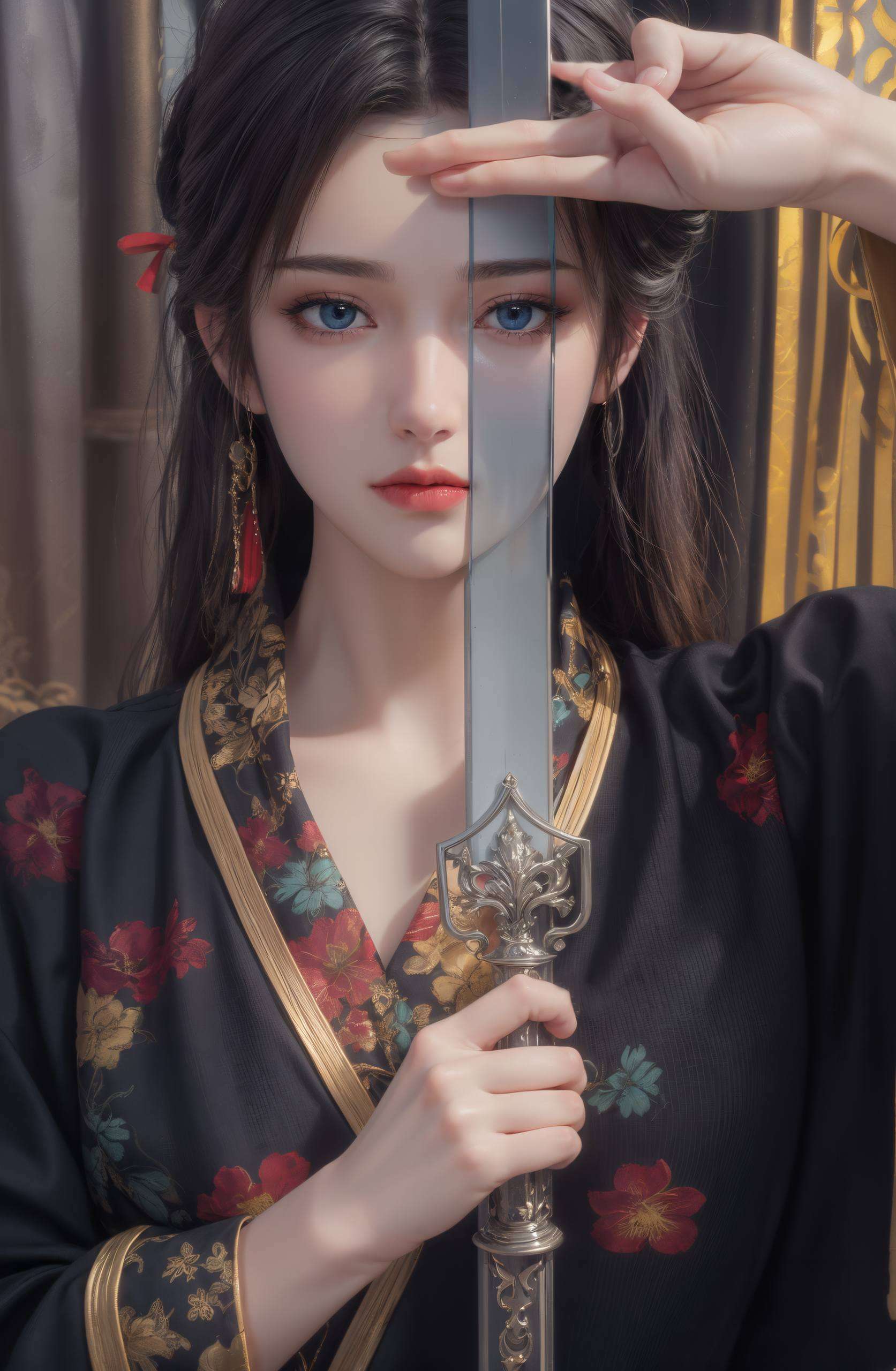 嘴角微扬仿佛从古画中走出的仙子