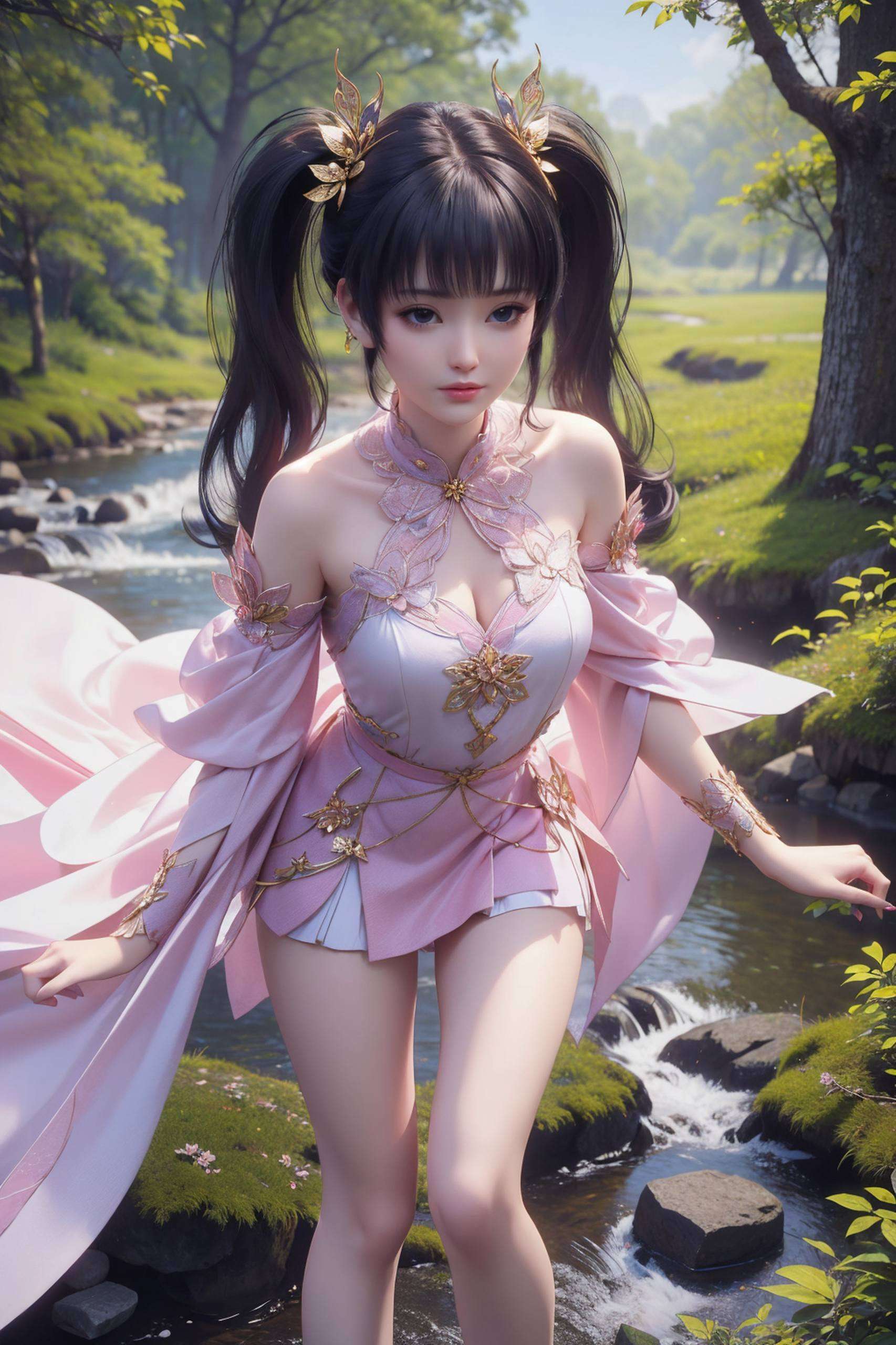 紫色的长发随风飘扬她的每一次出场都如同画卷般展开