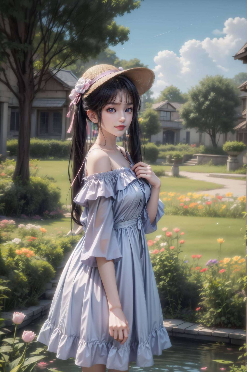 绘制出她可爱的形象以粉色为基调