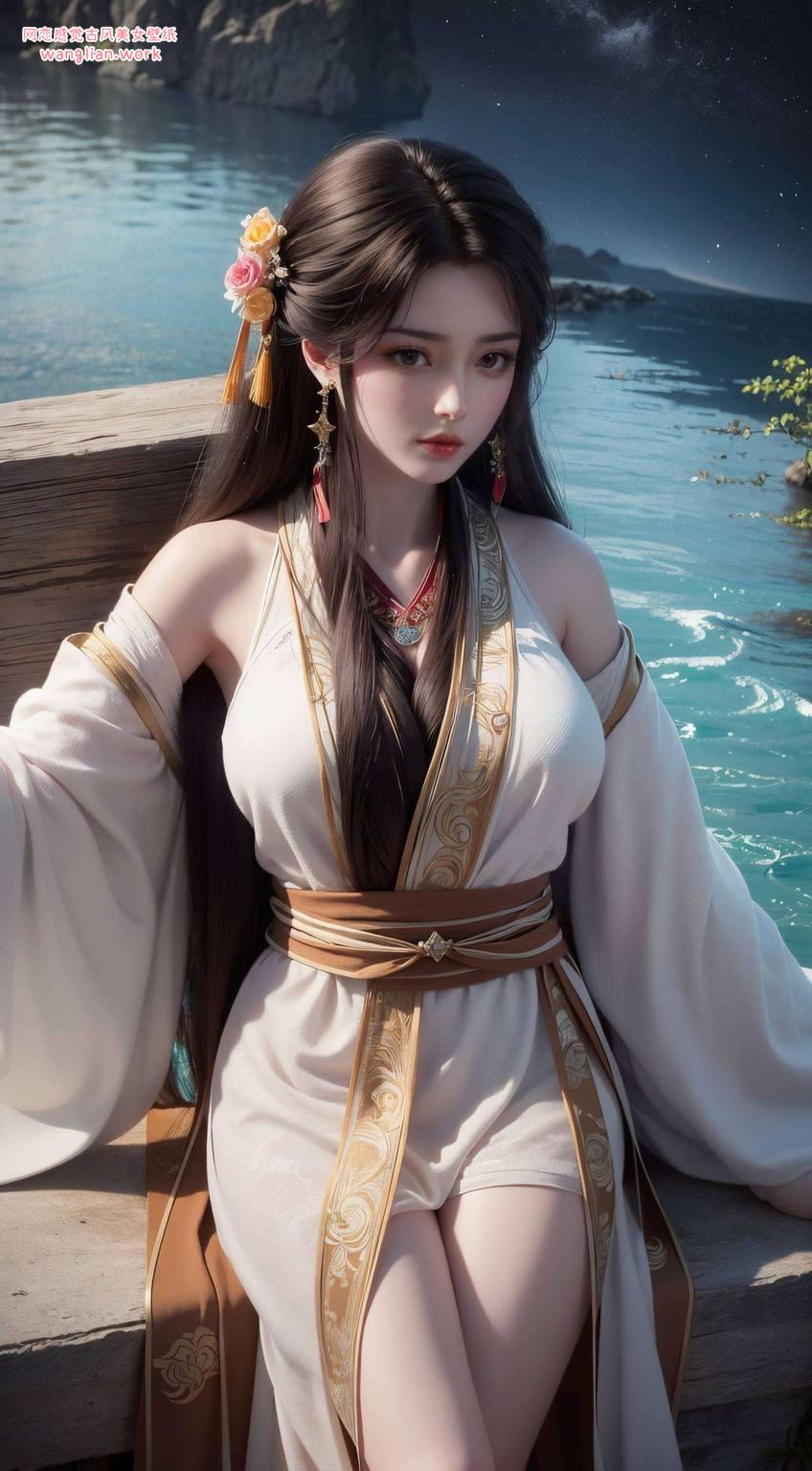 白衣飘飘石昊与火灵儿携手漫步在苹果壁纸的奇幻世界