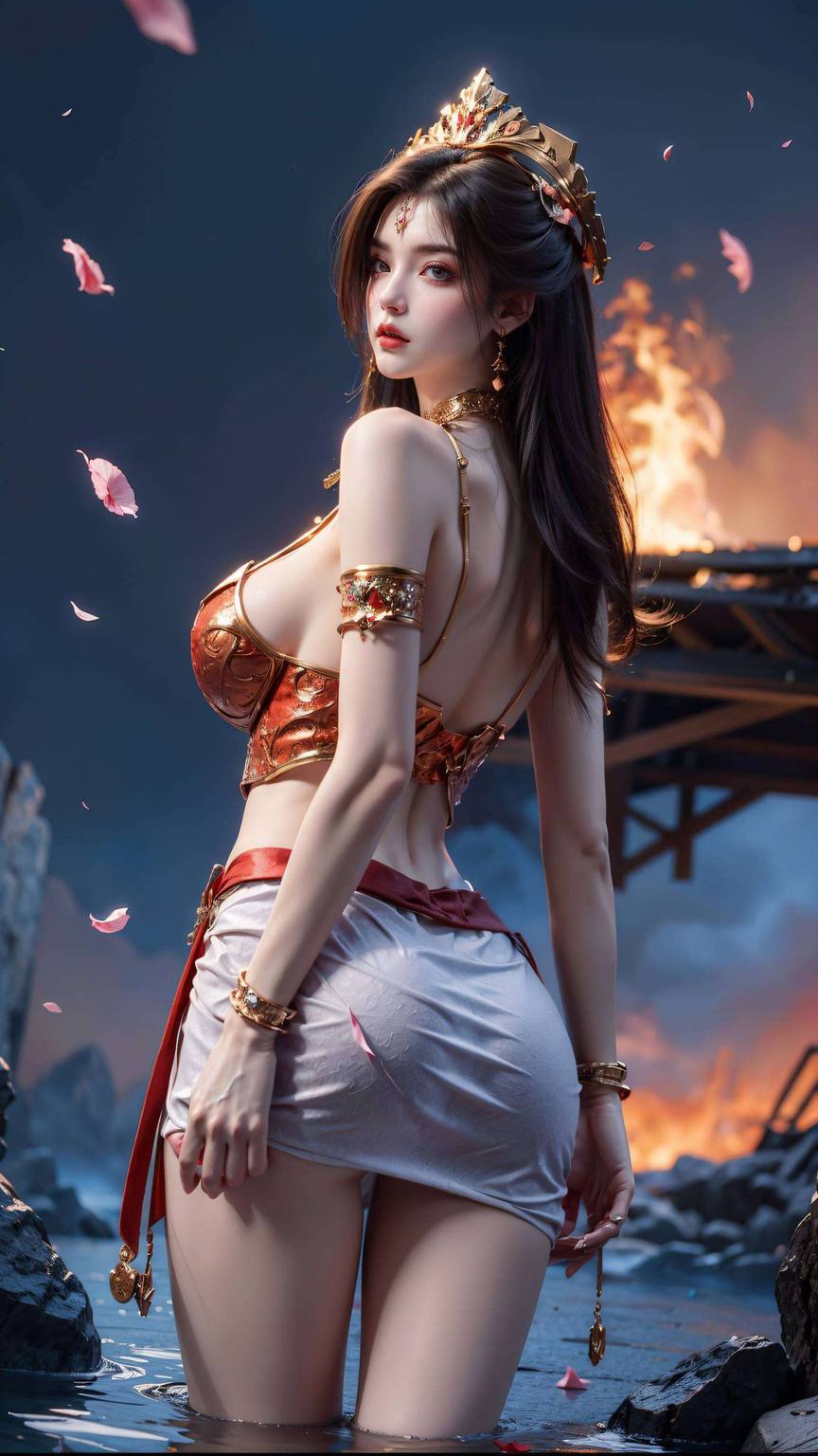 高清2K分辨率炫彩水彩的渲染让她的眼神更加深邃