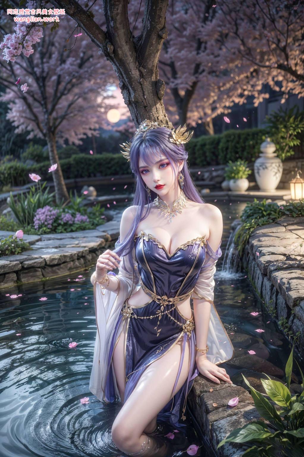 绘制于细腻丝绒之间的天穹长老古风壁画中的静谧之美