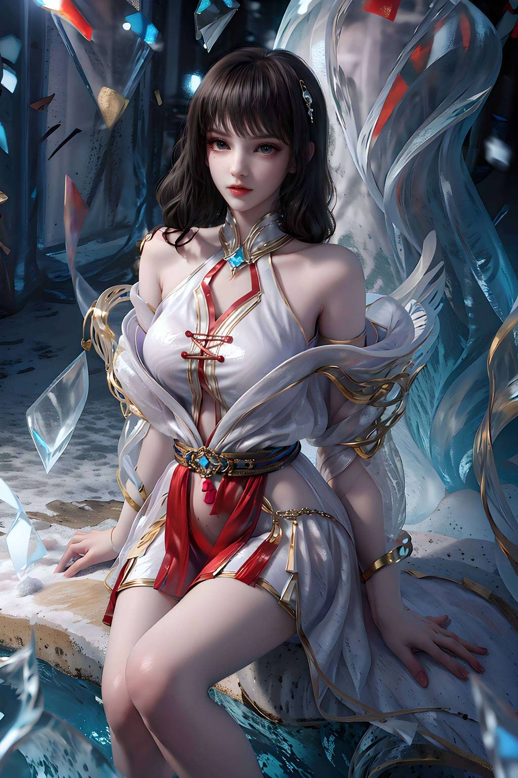 呈现了AI国漫女主的独特魅力在细腻的国漫画风中