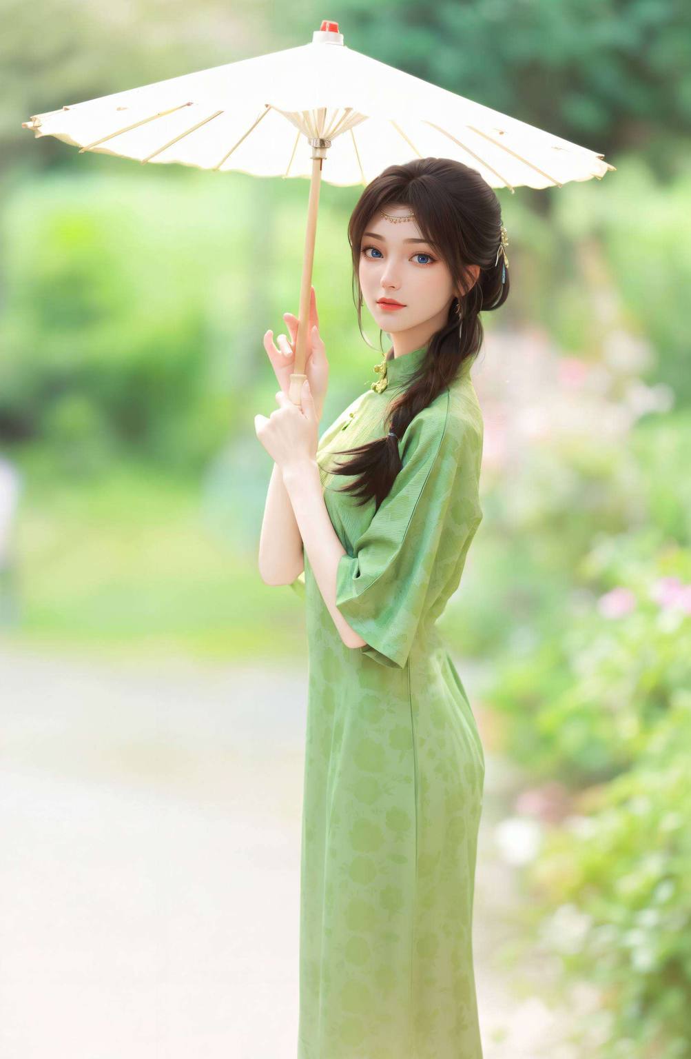 这款AI绘画角色素材壁纸为你的电脑桌面增添一抹温馨的可爱气息