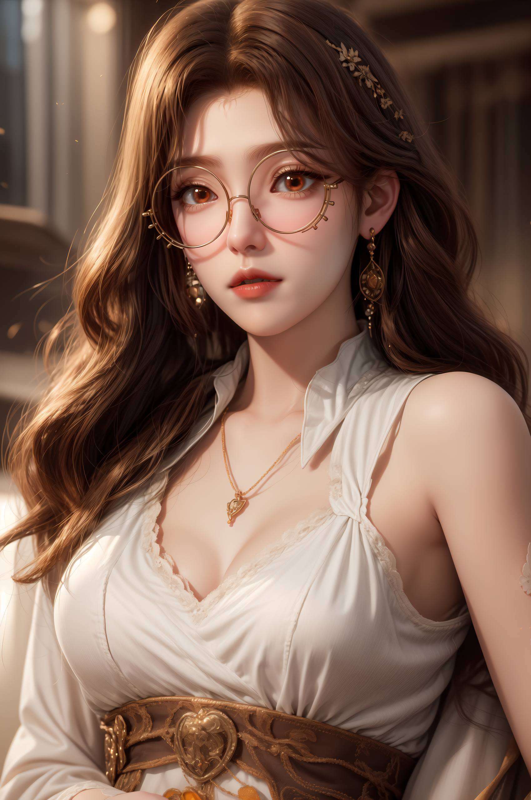 如同一幅精美的古风画卷她的形象