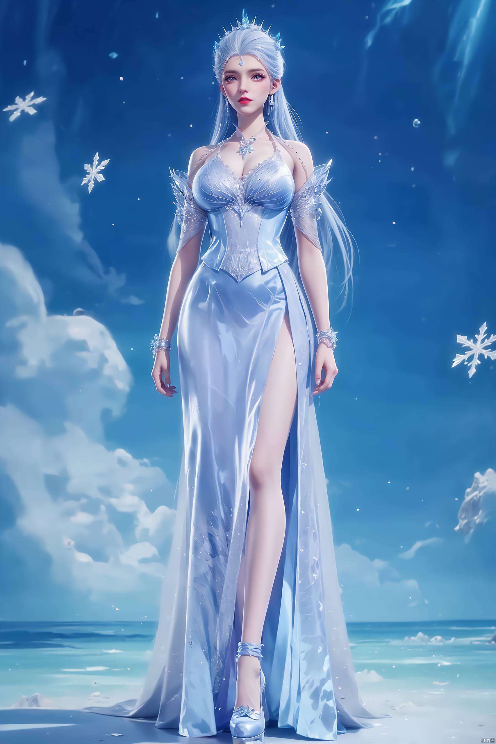 简直就是冰雪世界的精灵！她的眼神冷冽如霜这样的壁纸