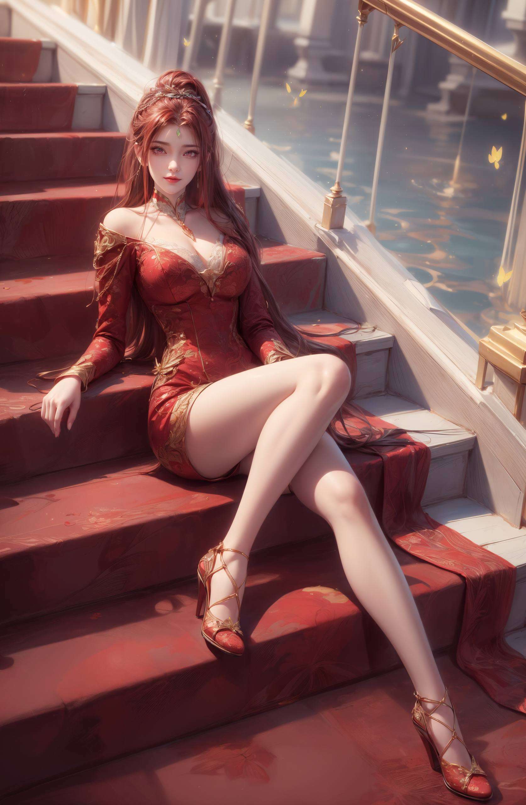 红发如火红凰如烈焰般燃烧