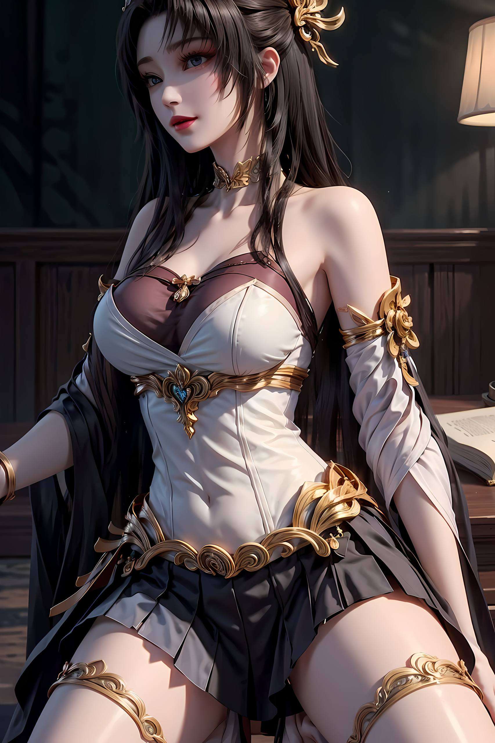 这位国漫女神眼神中透着一丝狡黠