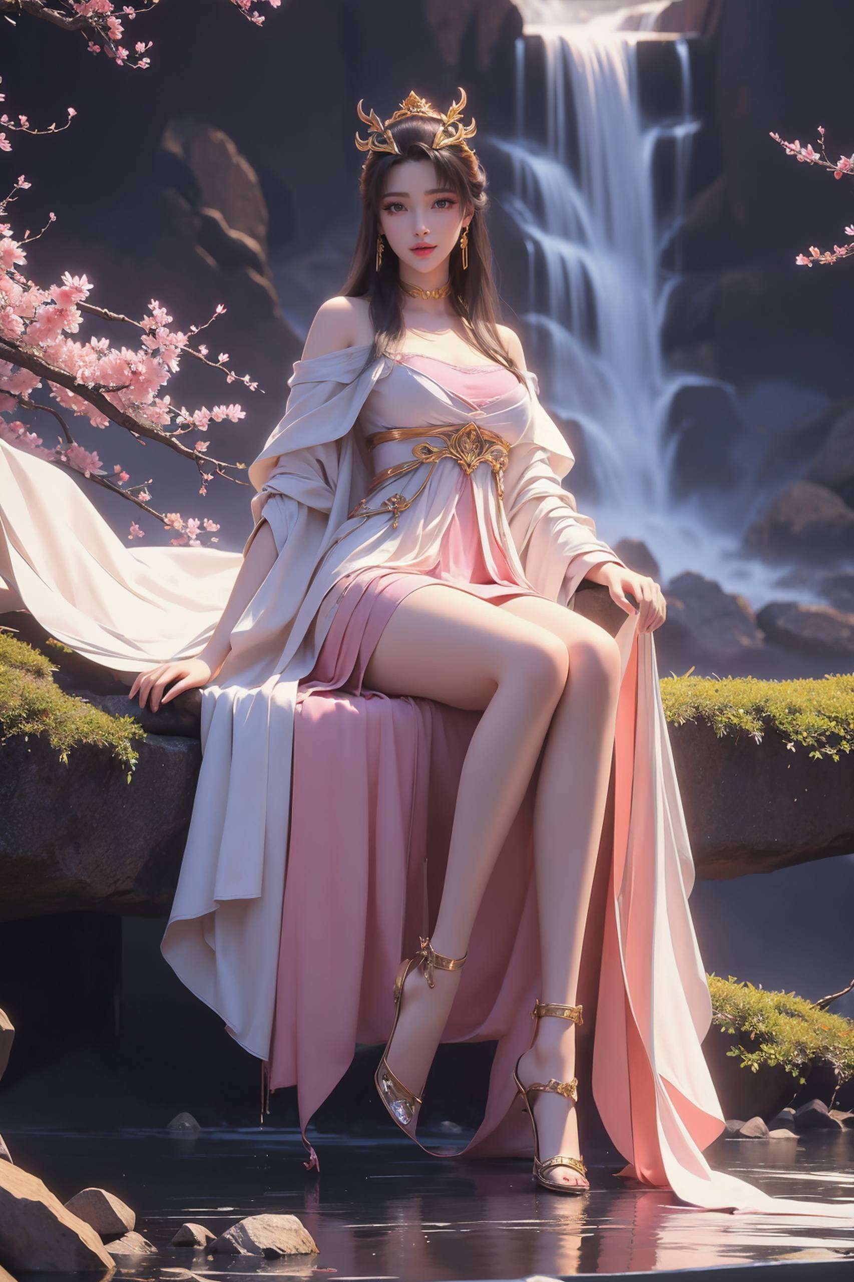 在那个云雾缭绕的仙境之中她的身姿虽因怀孕而略显丰腴