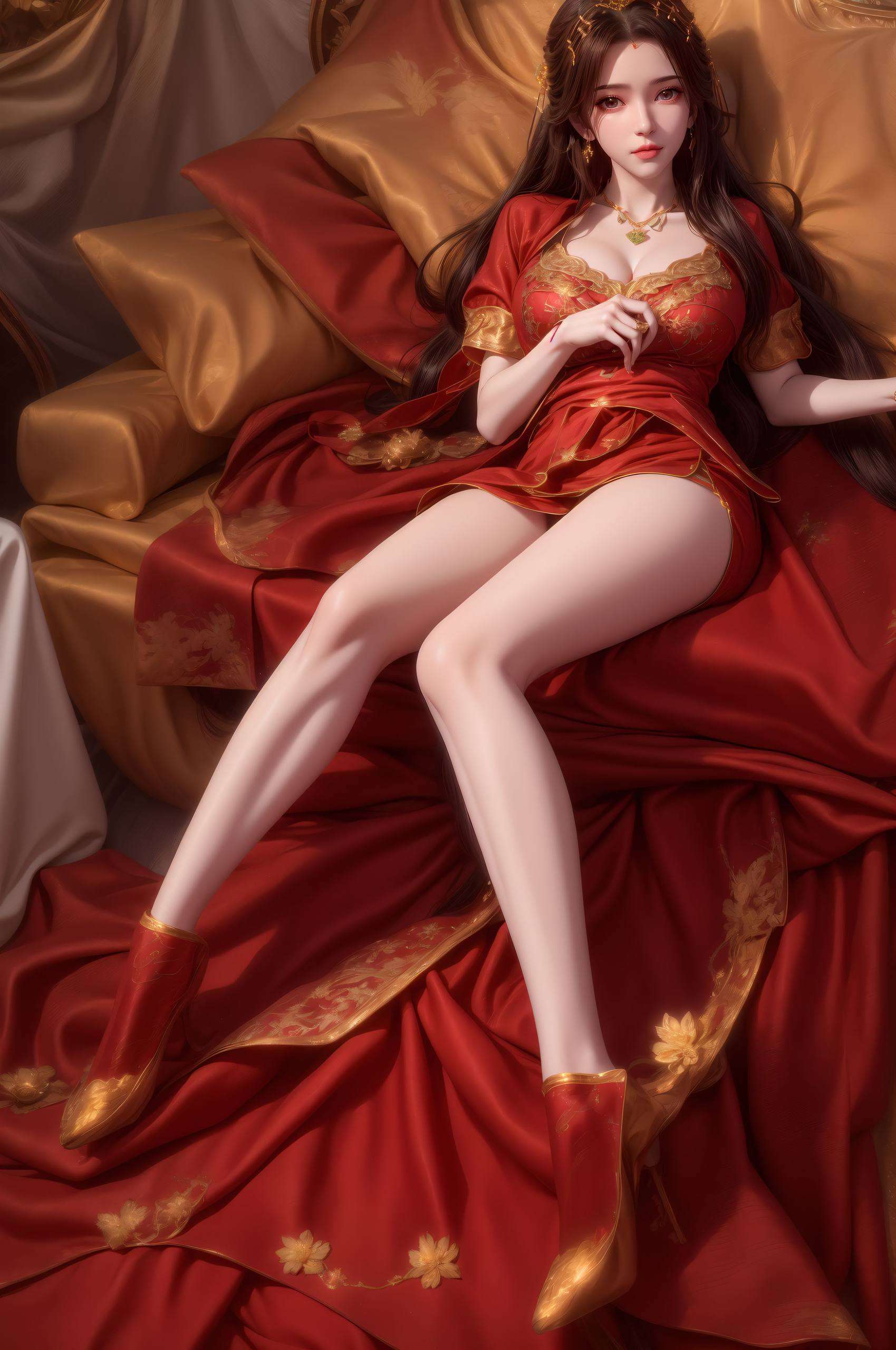 她的容颜如梦似幻轻启朱唇