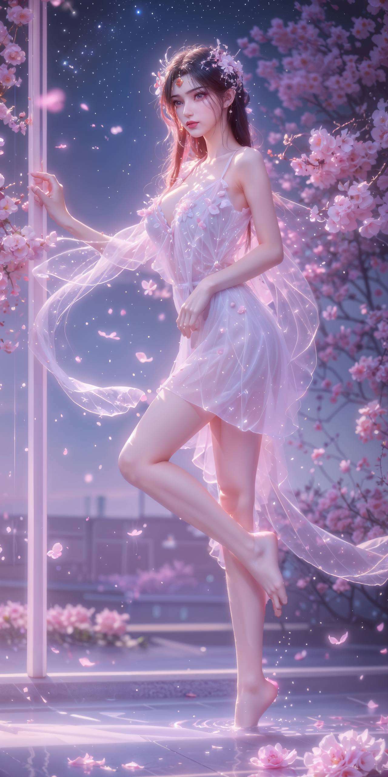 她的眼眸深邃如星辰是对生命坚韧与美丽的最好诠释