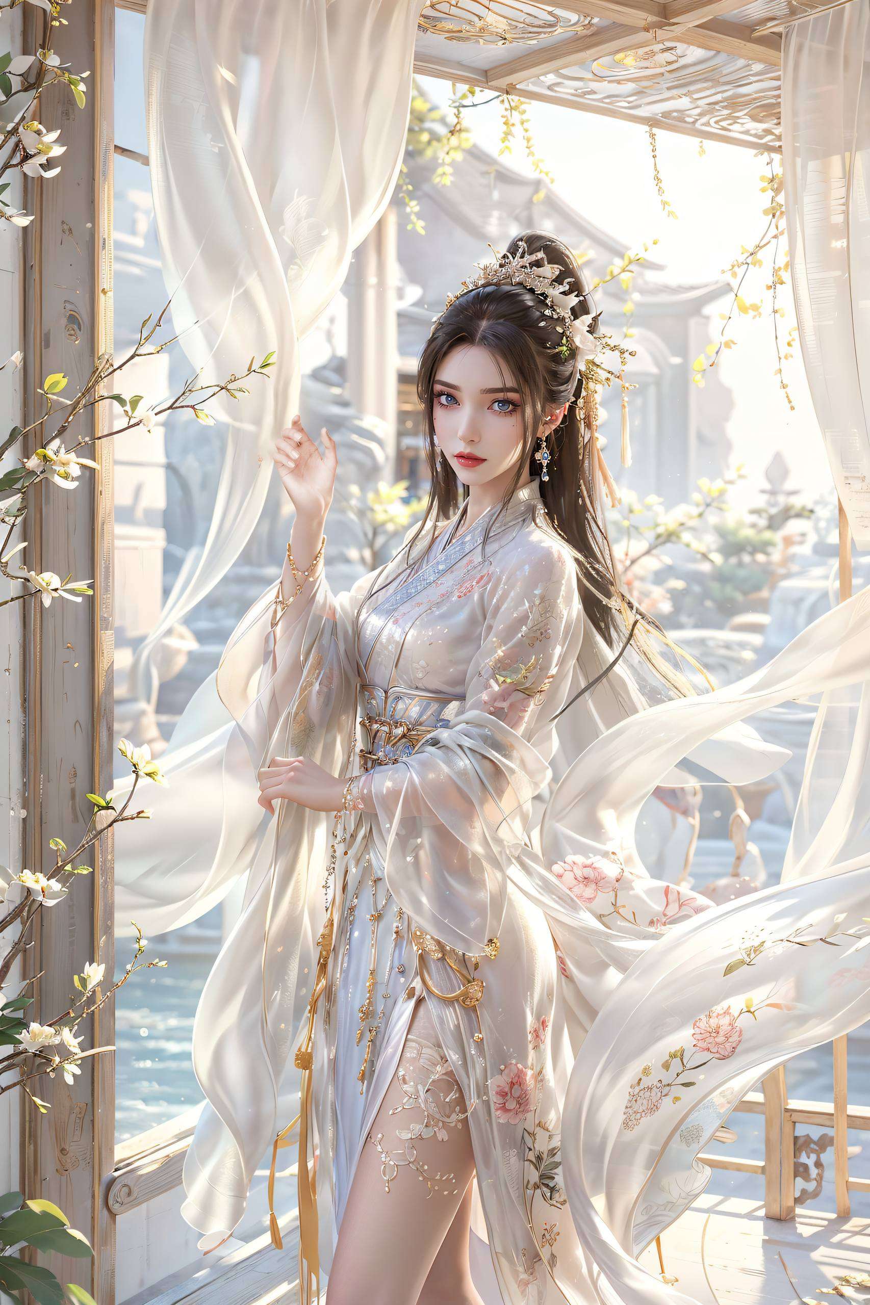 仿佛能洞察世间一切秘密她的眼眸深邃如星辰