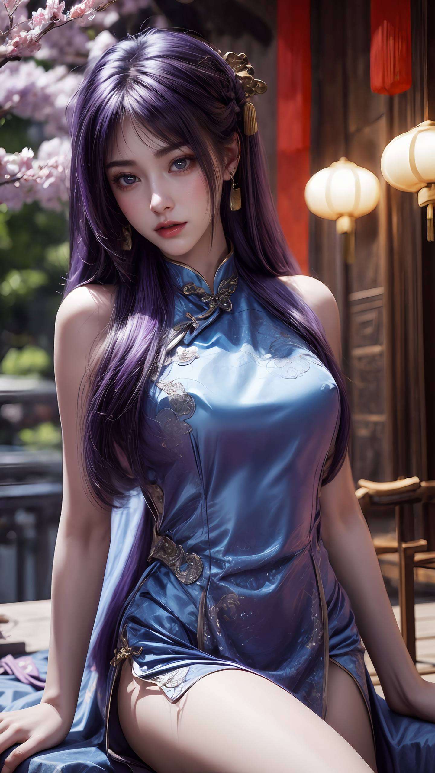 还是那飘逸的长发这可是遮天系列中的国漫女神代表哦！她的每一个细节都被精心雕琢